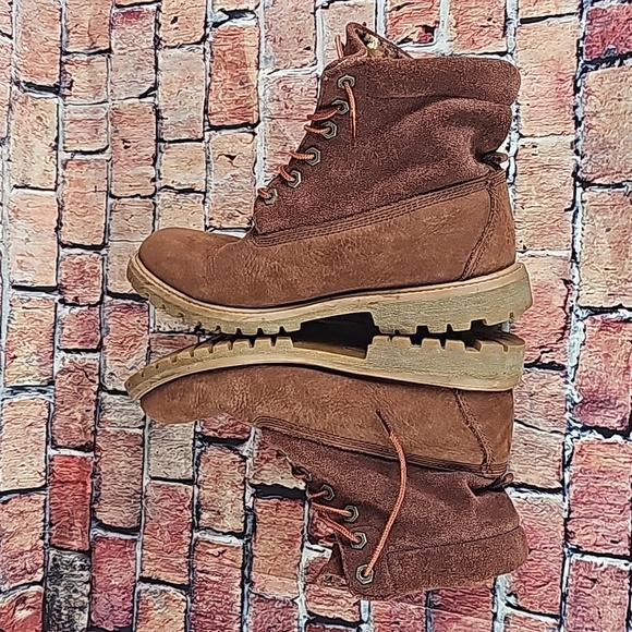 TIMBERLAND ROLLTOP BOOTS, WOMEN'S SIZE 8 RUST LEATHER - Picture 9 of 12